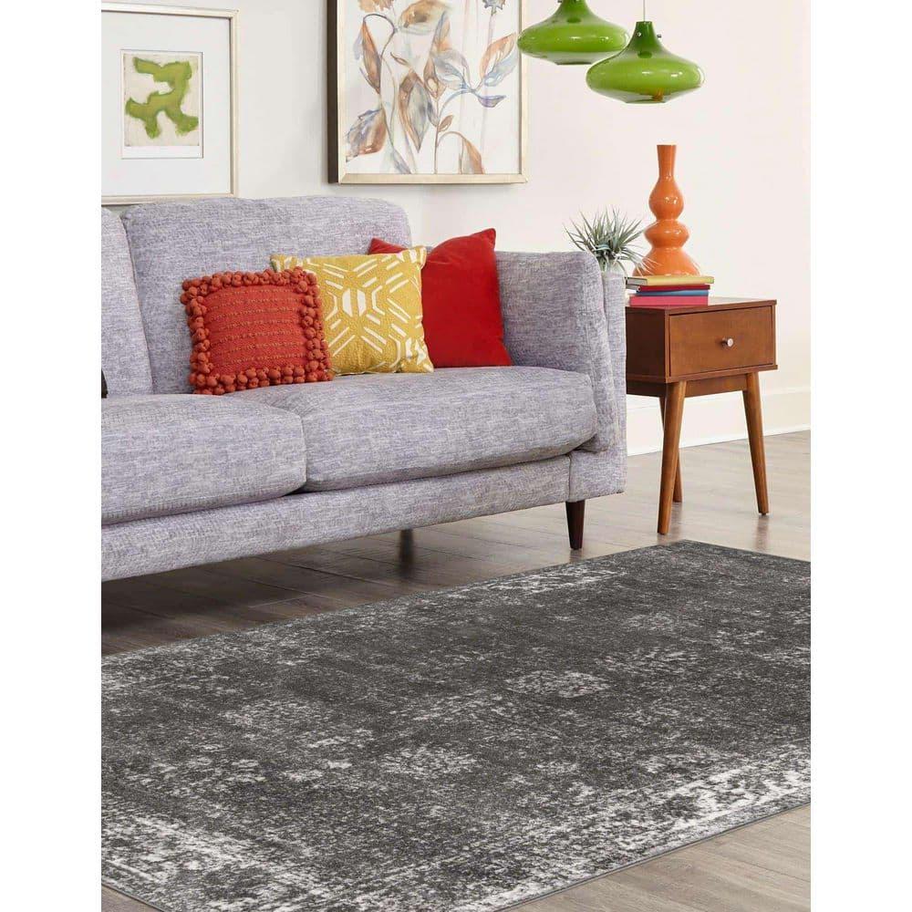 Unique Loom 7' 0 x 10' 0 Sofia Casino Dark Gray Area Rug