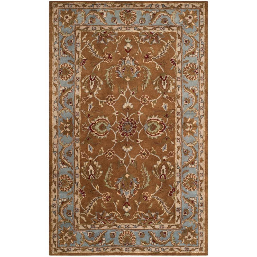 SAFAVIEH Heritage Steward Traditional Wool Area Rug, Brown/Blue, 9' x 12'