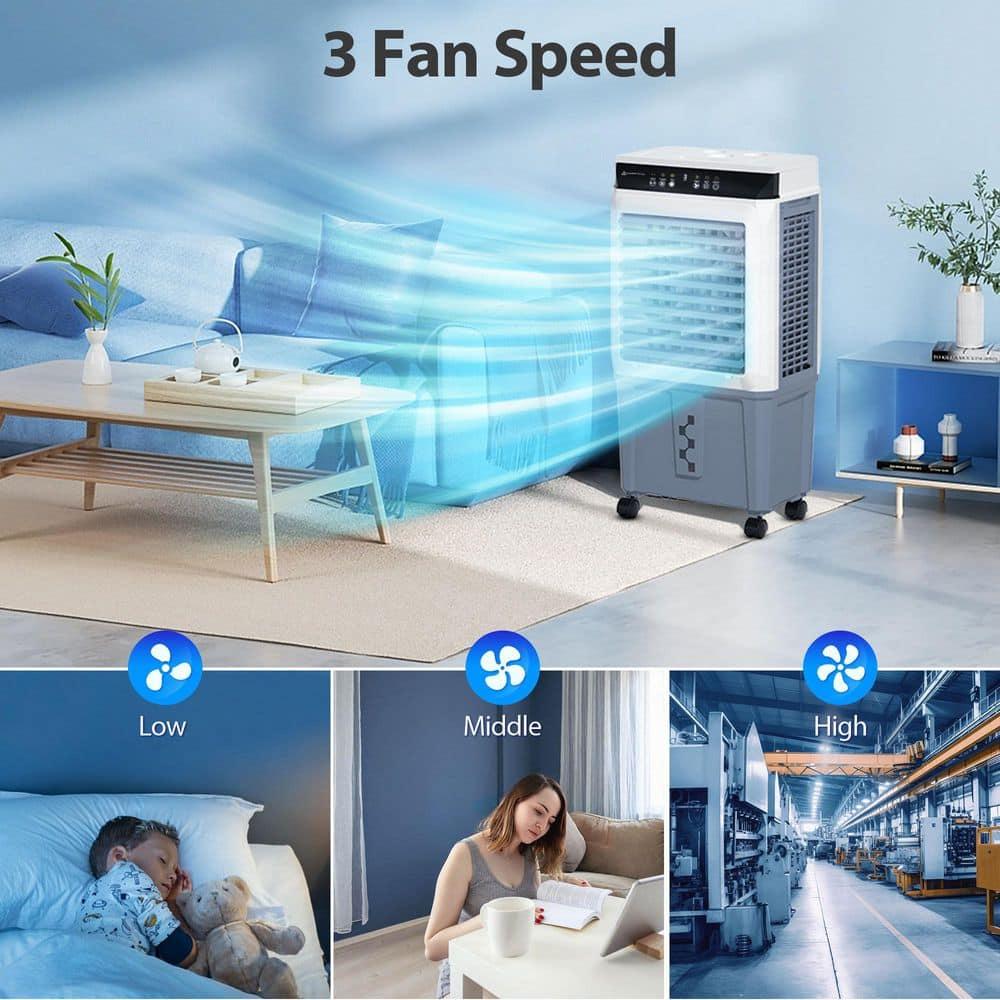 LIFEPLUS LIFEPLUS Portable Evaporative Air Cooler, 3500 CFM Swamp Cooler 11 Gallon Tank and Remote