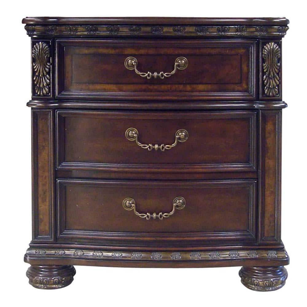 Steve Silver Monte Carlo Rich Cocoa Chocolate 3-drawer Wood Nightstand