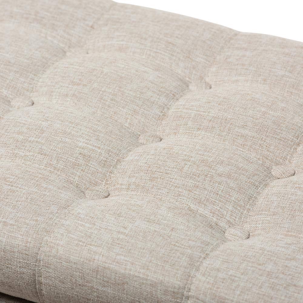 Kaylee Modern Classic Fabric Upholstered Button - Tufting Storage Ottoman Bench - Buff Beige - Baxton Studio