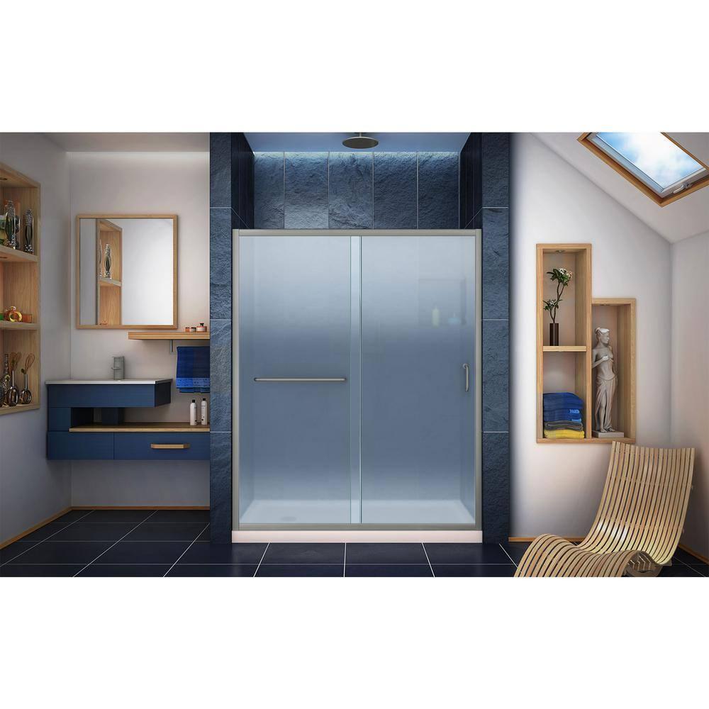Infinity-Z 60" W x 74.75" H Framed Sliding Shower Kit