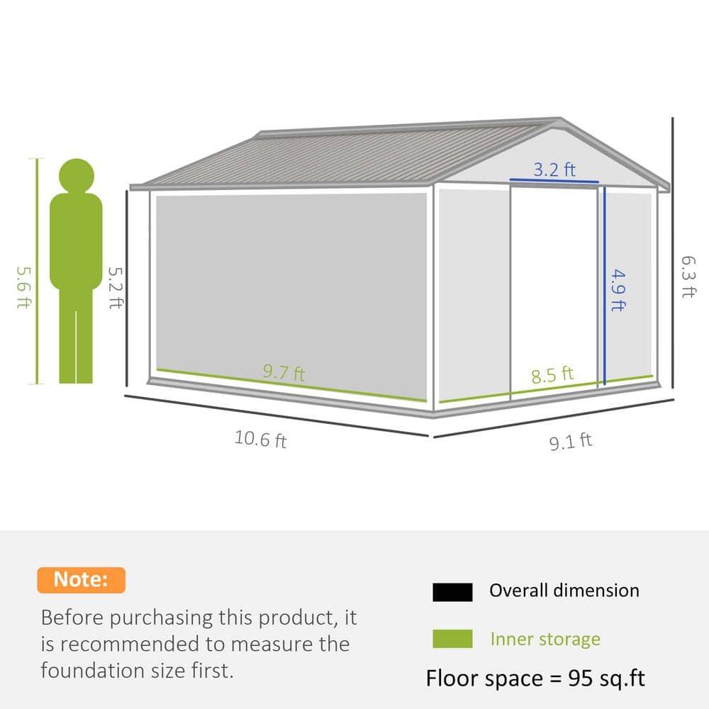 11 ft. W x 13 ft. D Stainless Steel Tool Shed