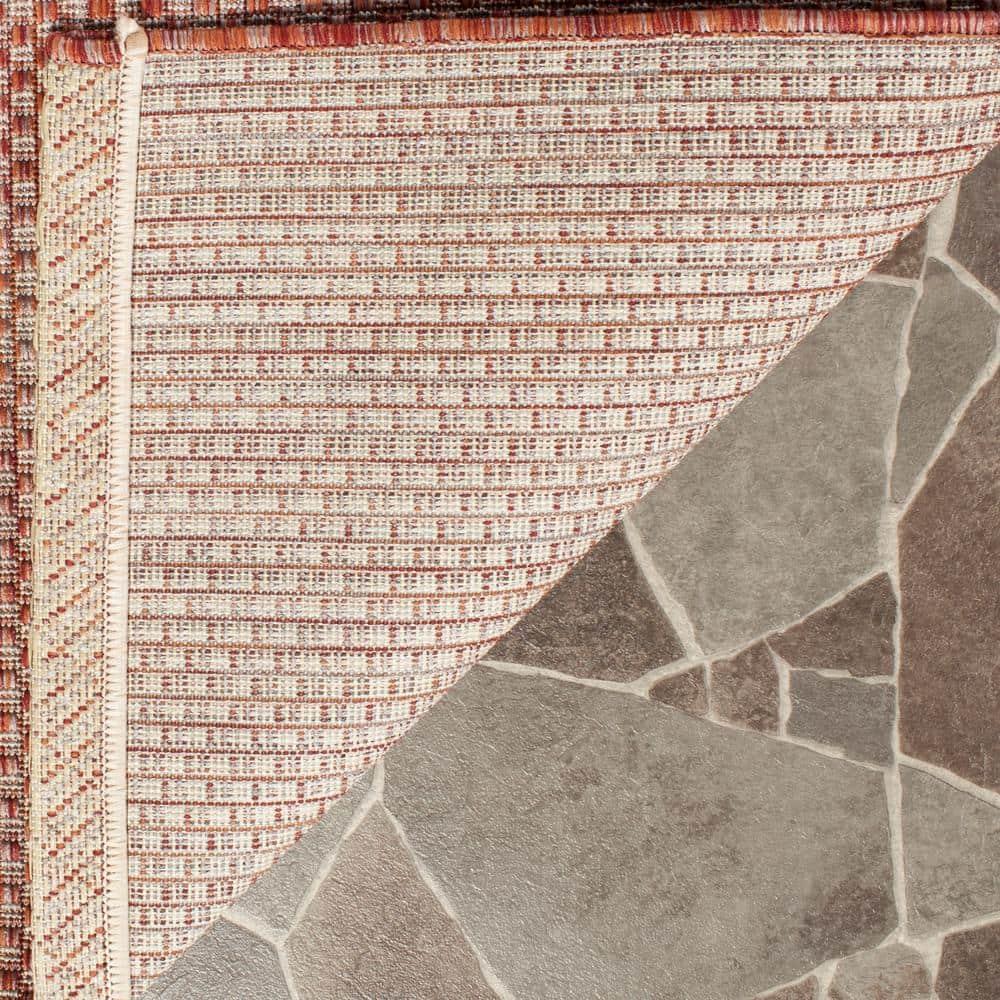 Courtyard CY8521 Power Loomed Indoor/Outdoor Area Rug - Red/Beige - 6'7"x6'7" - Safavieh.