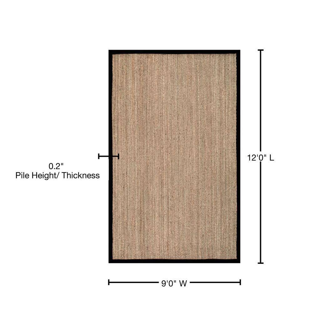 nuLOOM Elijah Farmhouse Seagrass Area Rug, 9' x 12', Black