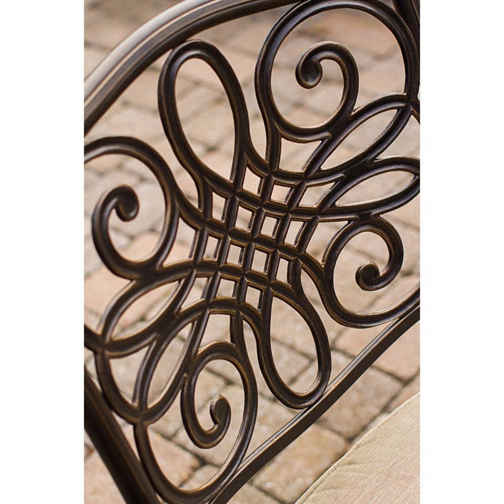 Hanover Traditions 11-Piece Outdoor Patio Dining Set with 60" x 84" Cast-Top Table and 10 Thick Foam Cushioned Chairs with Heavy-Duty Aluminum Frames | TRADDN11PC