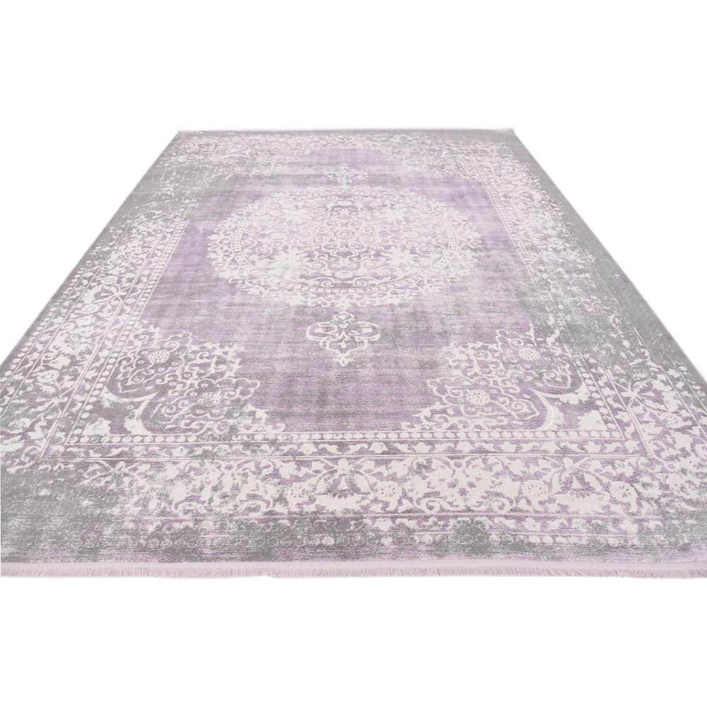 Unique Loom New Classical Collection Area Rug - Olwen (8' x 10' Rectangle Purple/Gray)
