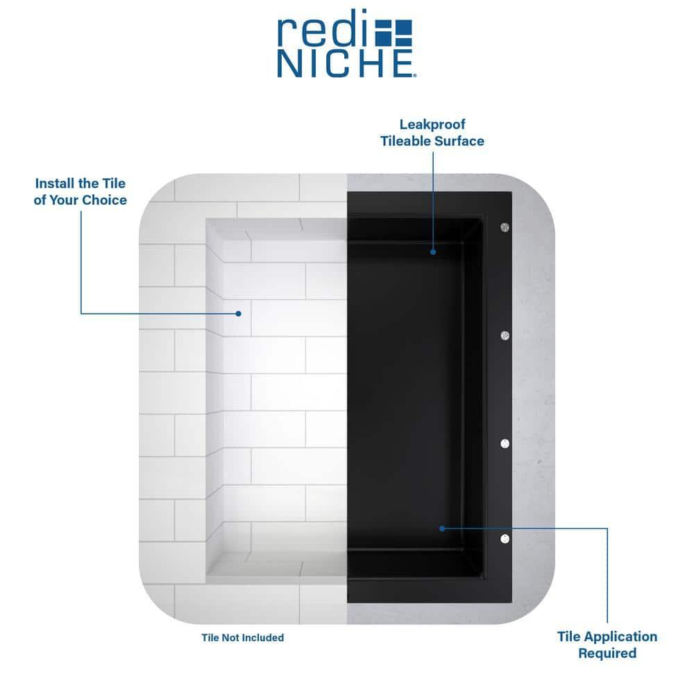 Tile Redi Rn1620s-Bi Redi Niche 16" Pvc Shelf - Tileable