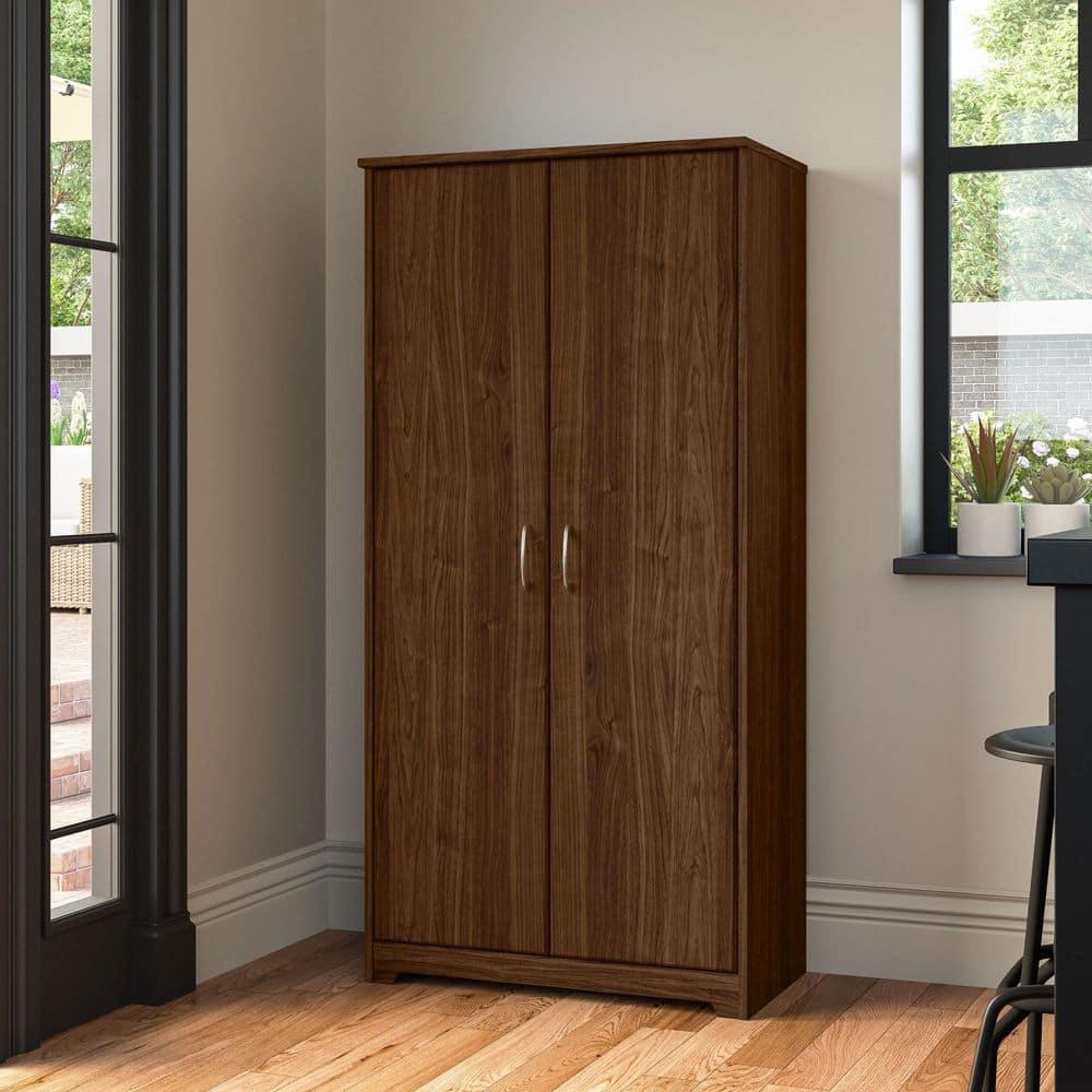 Bush Furniture Cabot Kitchen Pantry Cabinet in Modern Walnut - Engineered Wood