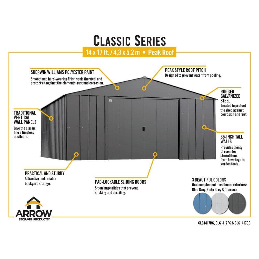 Arrow Arrow Classic Metal Shed, 14 x 17