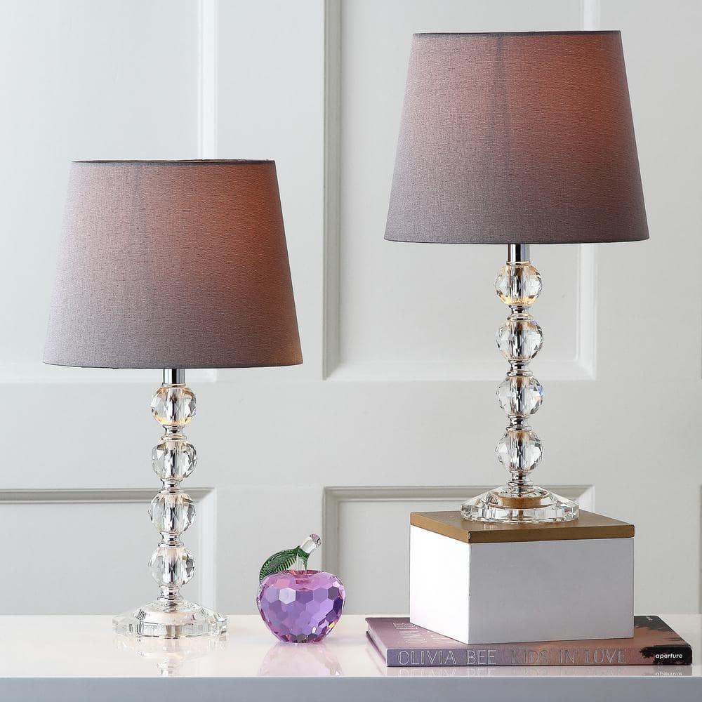 Nola 16 Inch H Stacked Crystal Ball Lamp (Set of 2) - Clear - Safavieh.