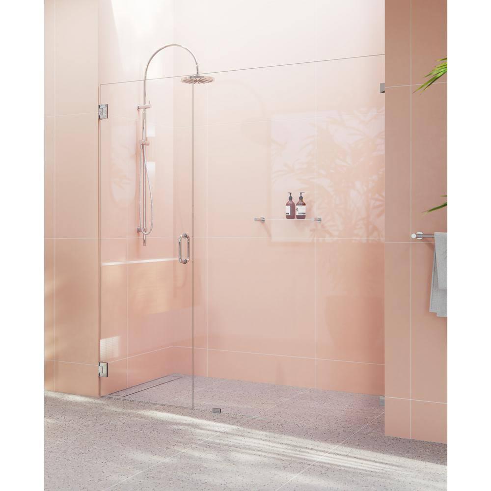 Illume 71 in. x 78 in. Fully Frameless Wall Hinge Shower Door