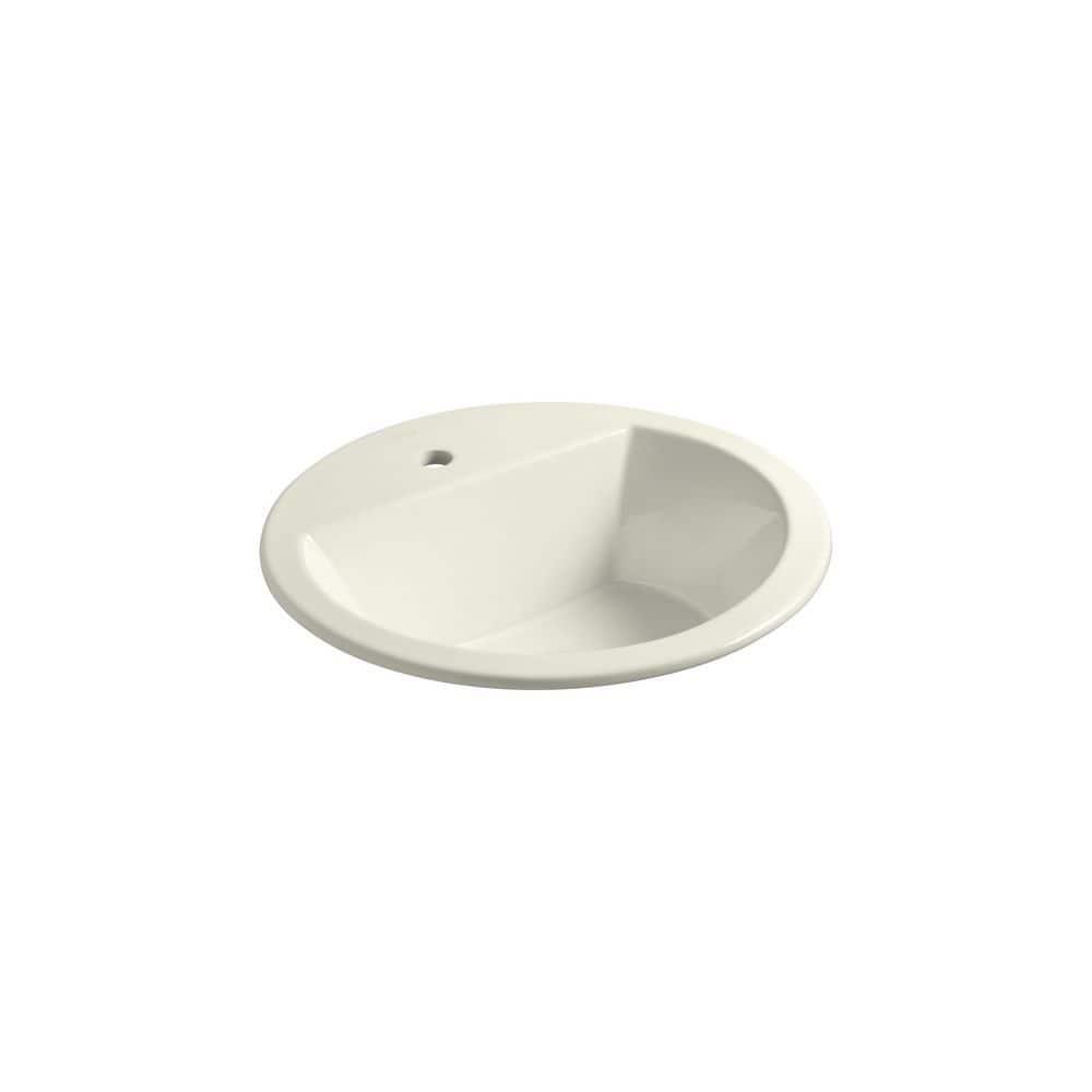 Bryant Ceramic Circular Drop-In Bathroom Sink with Overflow