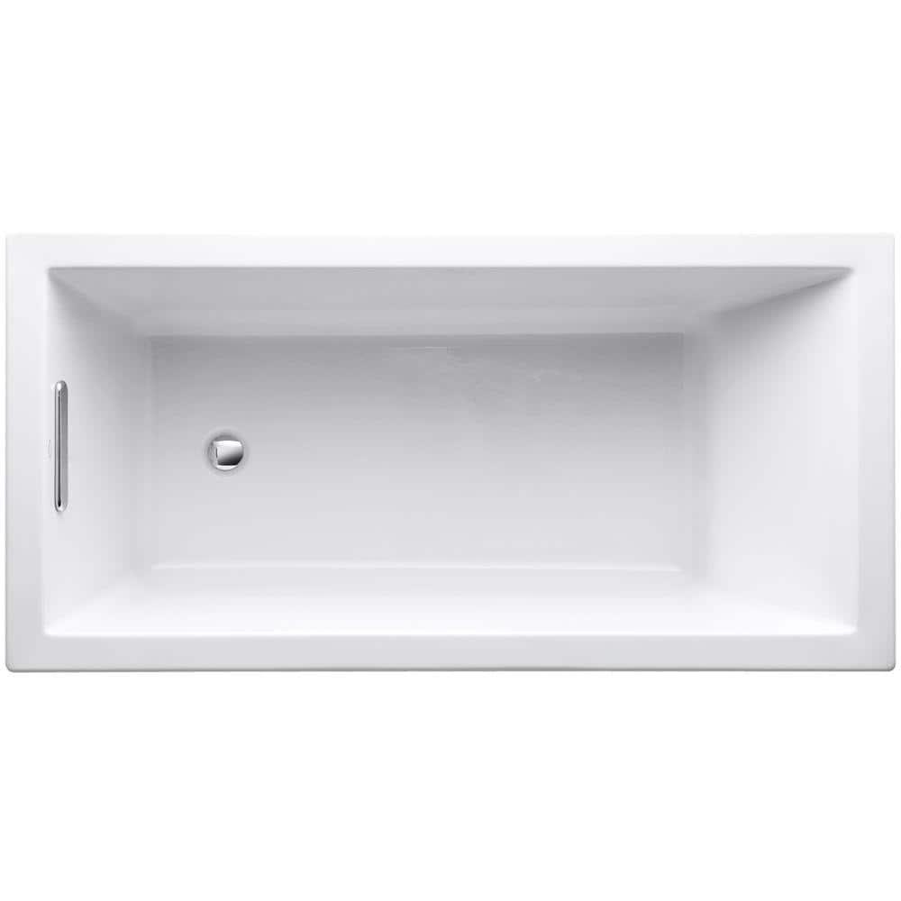Underscore® 60" x 30" Drop-In or Undermount Acrylic Soaking Bathtub with Sloped Backrest
