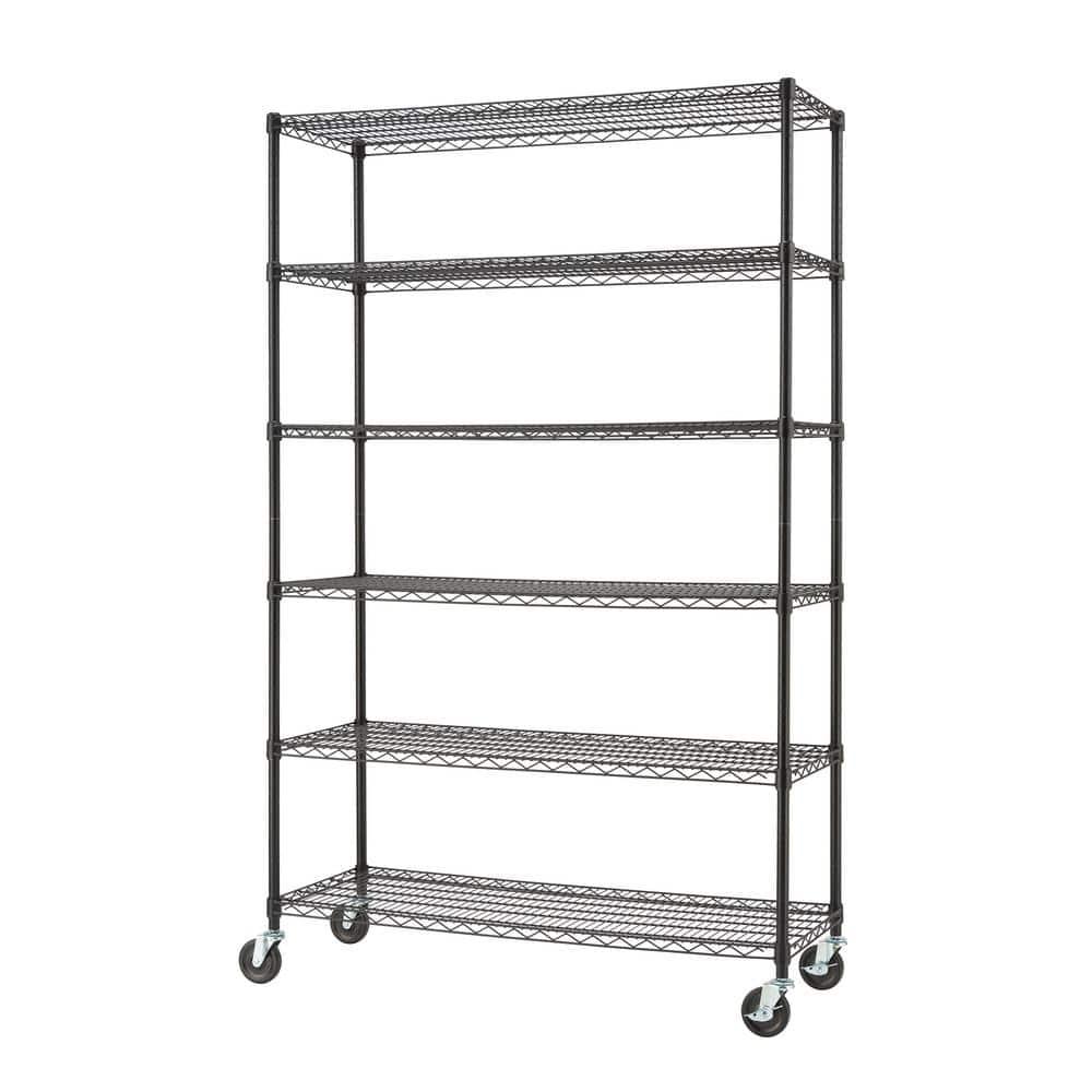 Trinity TRINITY EcoStorage 6-Tier NSF Steel Wire Shelving Unit w/ Wheels (48 in. W x 18 in. D)