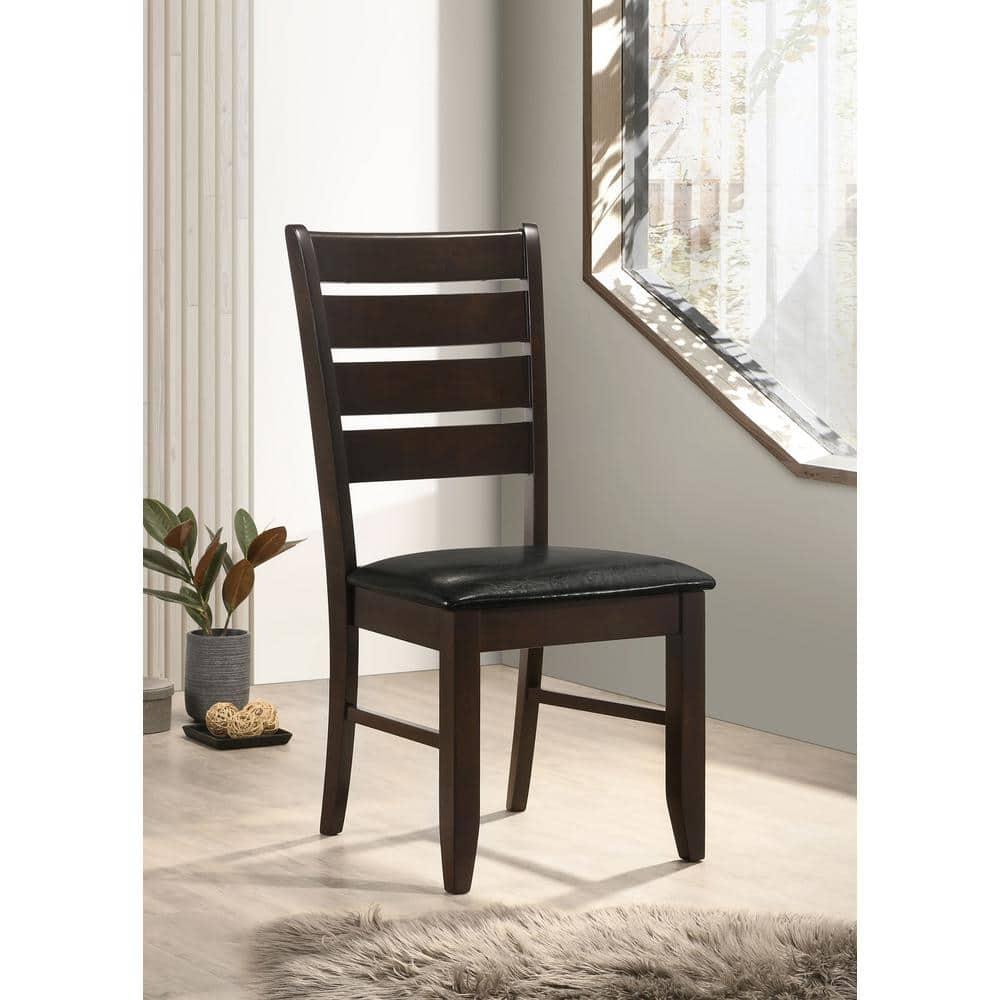 Ladder Back Side Chairs Cappuccino And Black (set Of 2) (Set of 2)