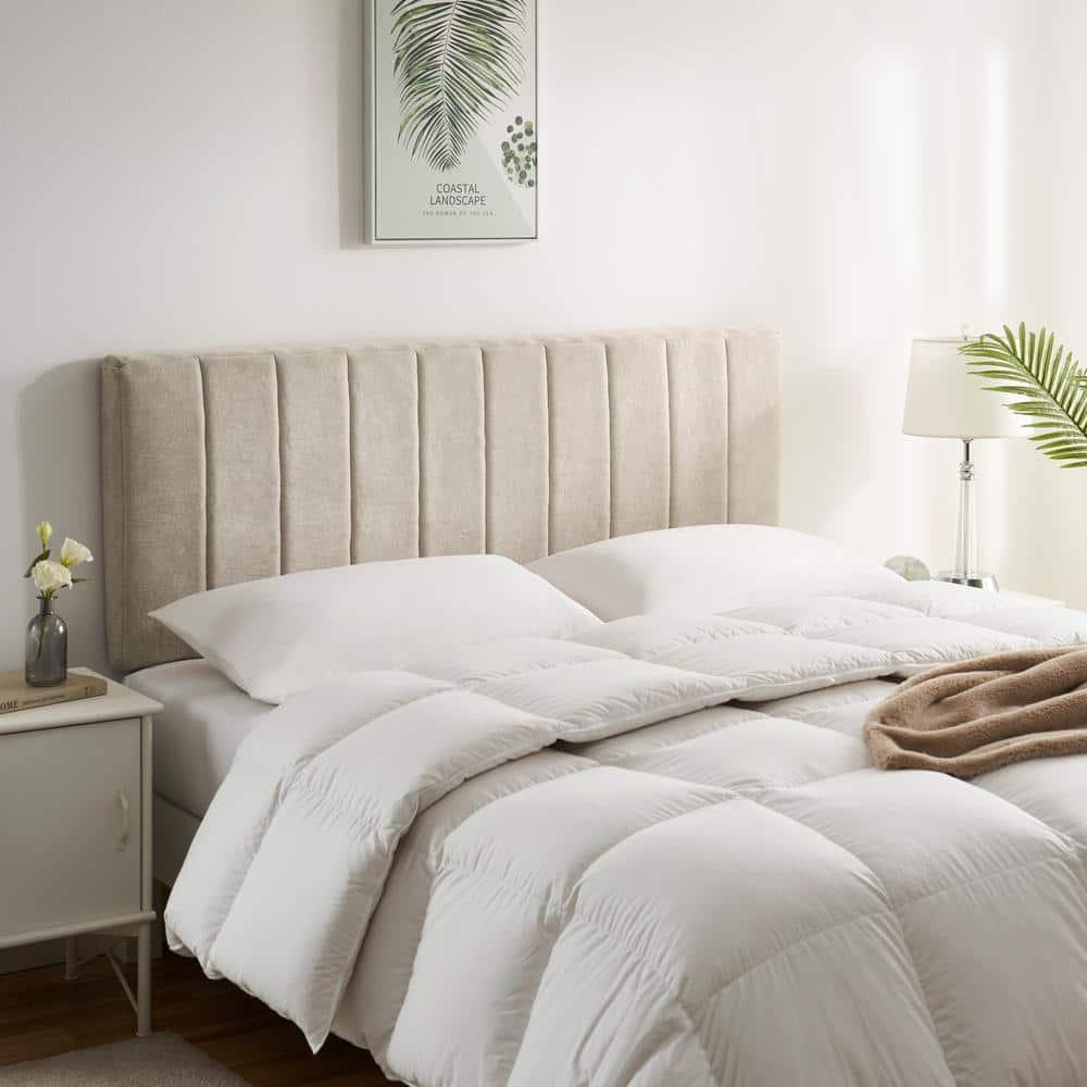 Upholstered Queen Headboard - Easy Assemble Wall Mounted Headboard with 3D Soundproof Wall Panels for Queen Size Bed - Beige
