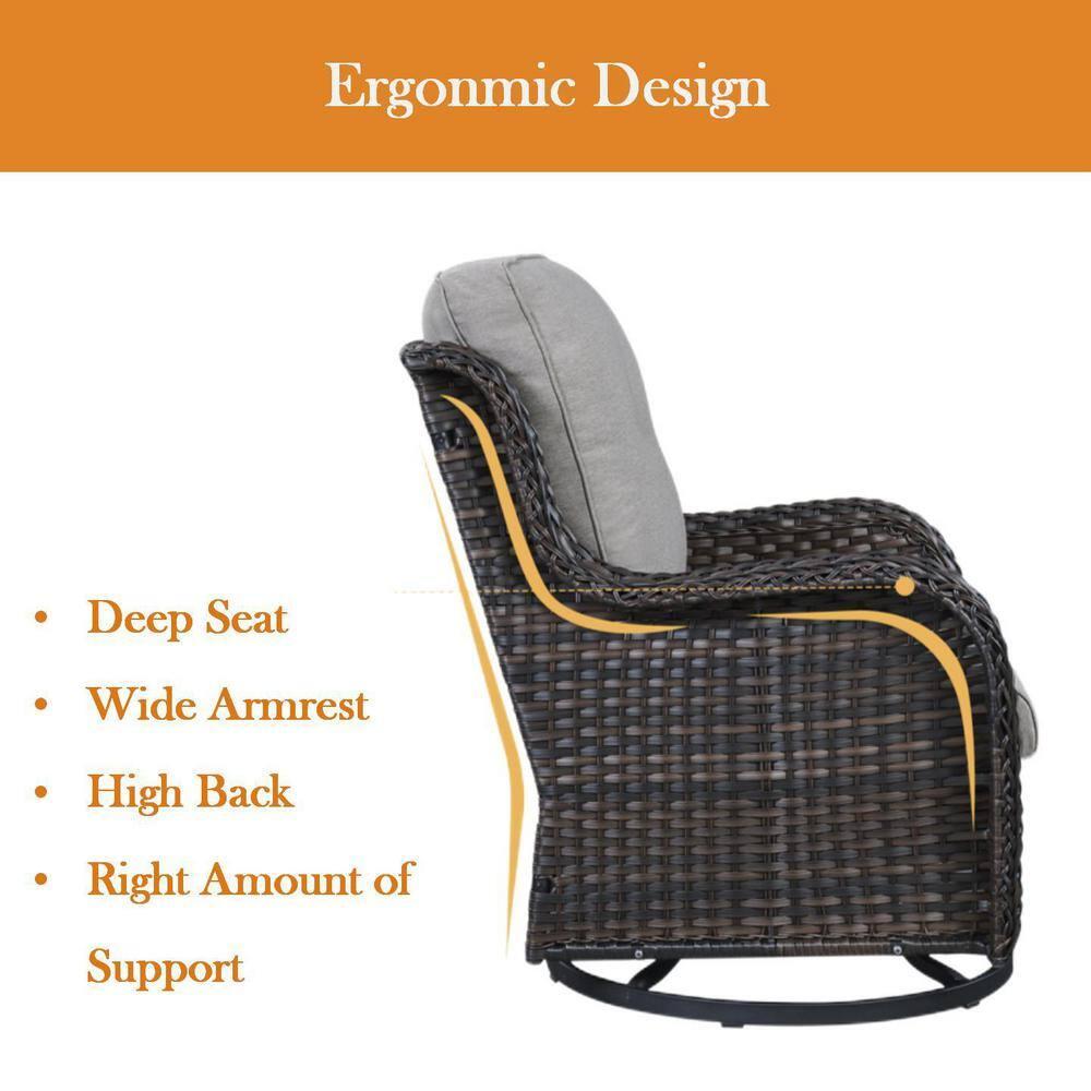 Carolina Outdoor Wicker Swivel Glide Chair with Cushions