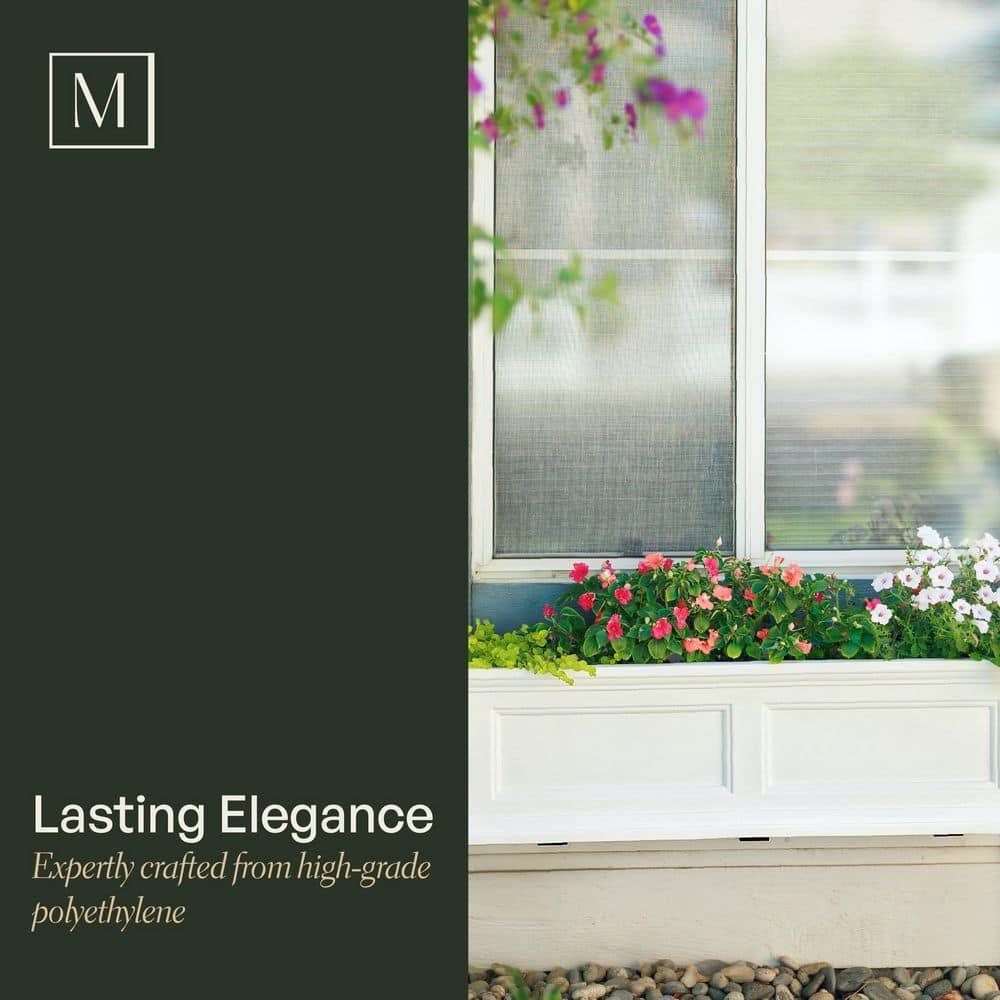 The Anastasiya Resin Window Box Planter with Water Reservoir