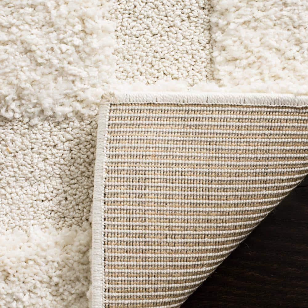 Florida Shag SG454 Power Loomed Indoor Area Rug - Creme/Creme - 6'x9' - Safavieh.