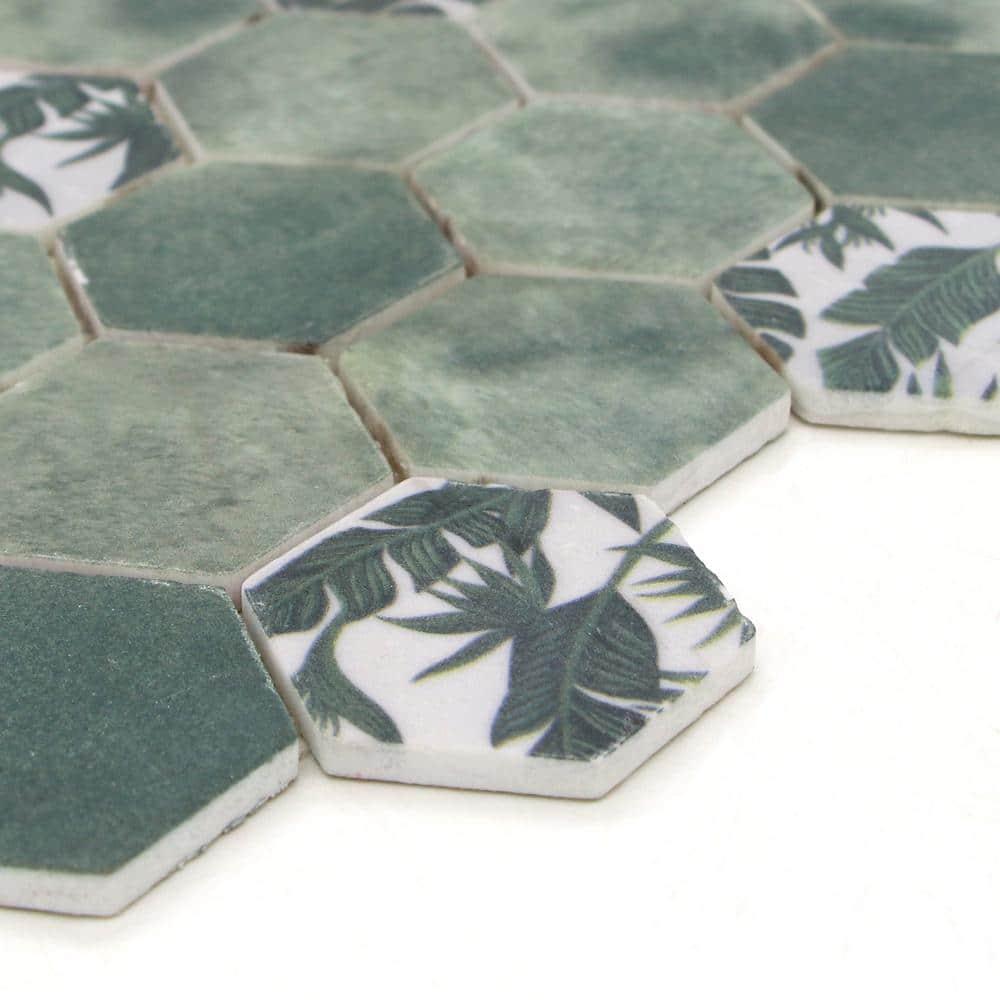 Sunwings 11.7" x 10.2" Recycled Glass Honeycomb Wall & Floor Tile