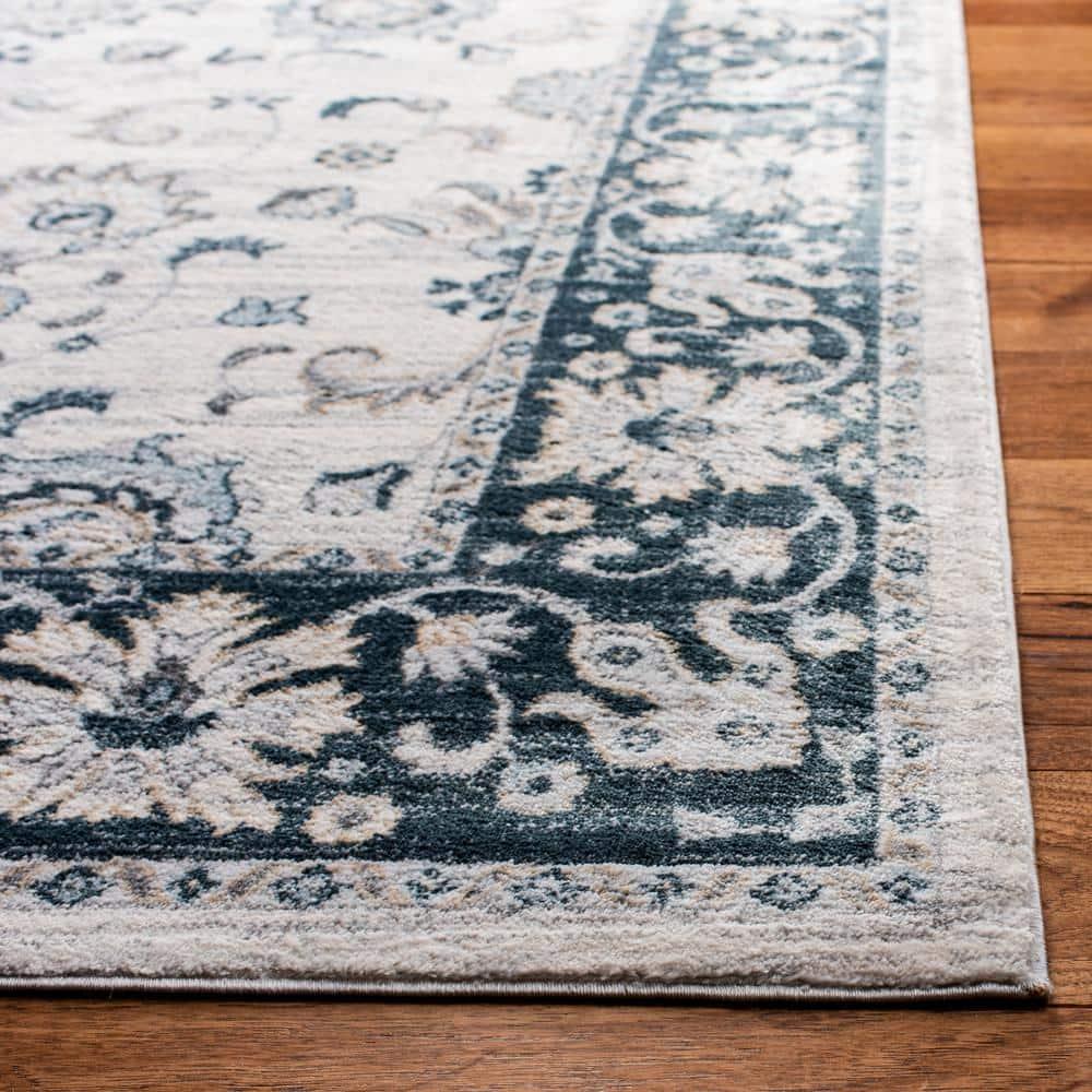 Isabella ISA940 Power Loomed Accent Rug - Cream/Navy - 3'x5' - Safavieh