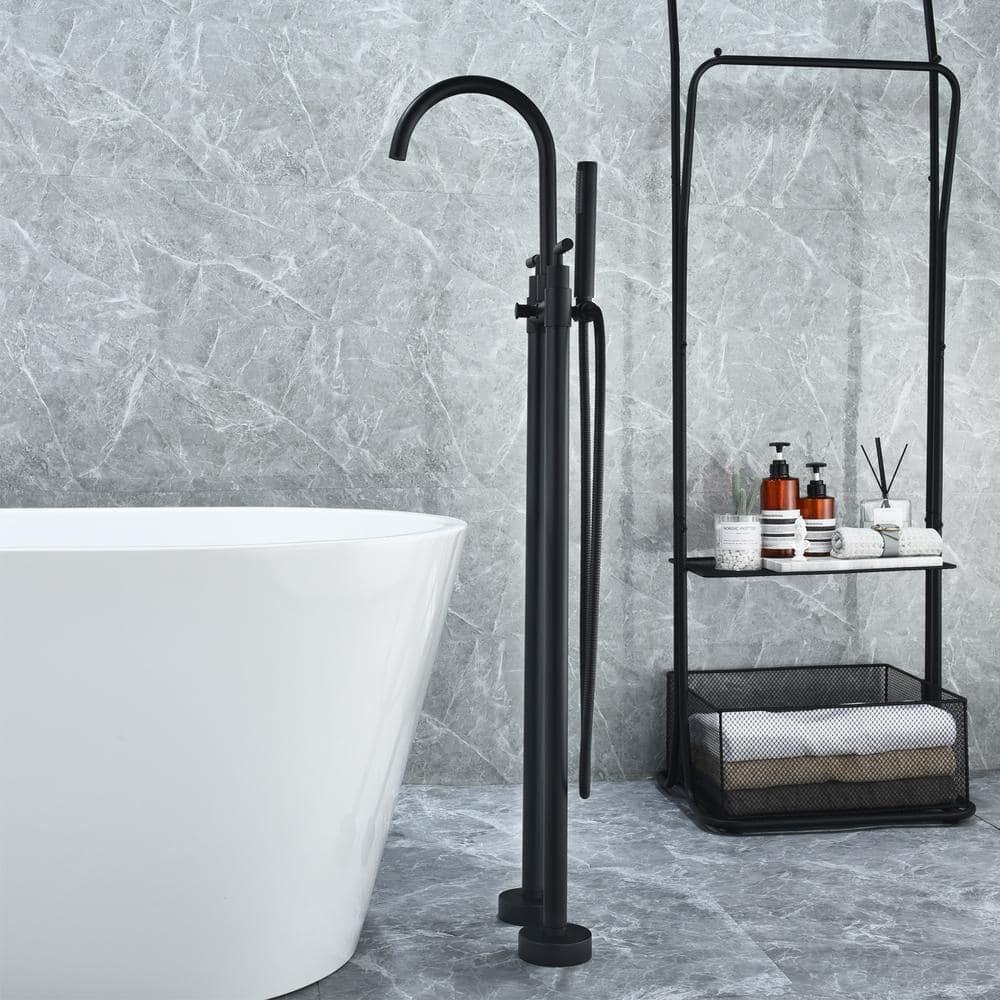 Gnosall 2 Handle Floor Roman Tub Faucet with Diverter