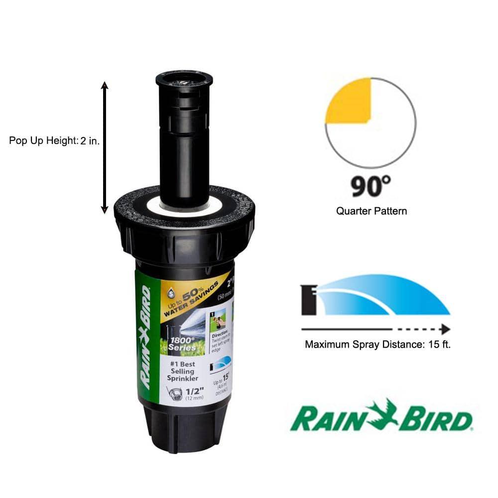 Professional Series 2" Quarter Circle Pop Up Spray Head Dual Spray Noz, Each