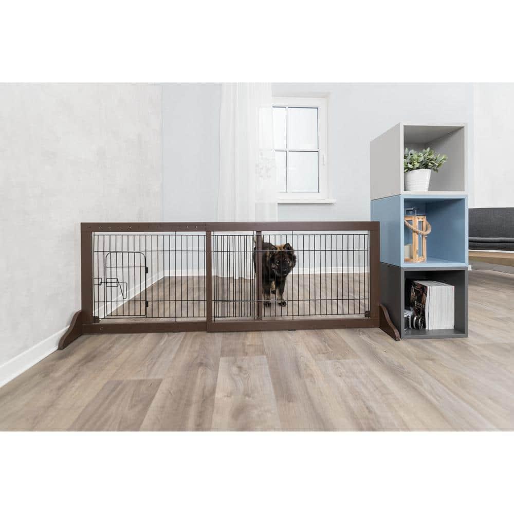 TRIXIE TRIXIE Freestanding Pet Gate with Pet Door, Adjustable Width, 22.5 in Height