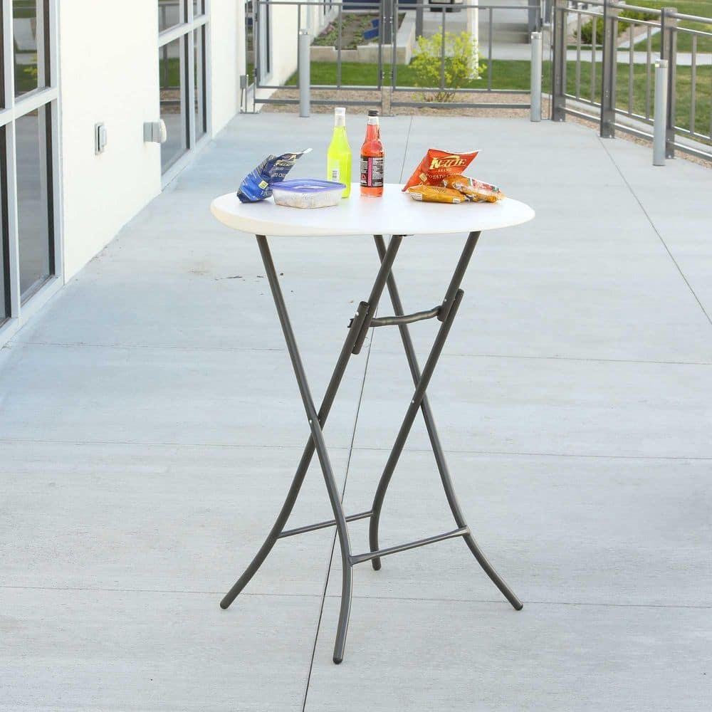 Lifetime 33 inch Round Bistro Table, Indoor/Outdoor Light Commercial, Almond (80362)