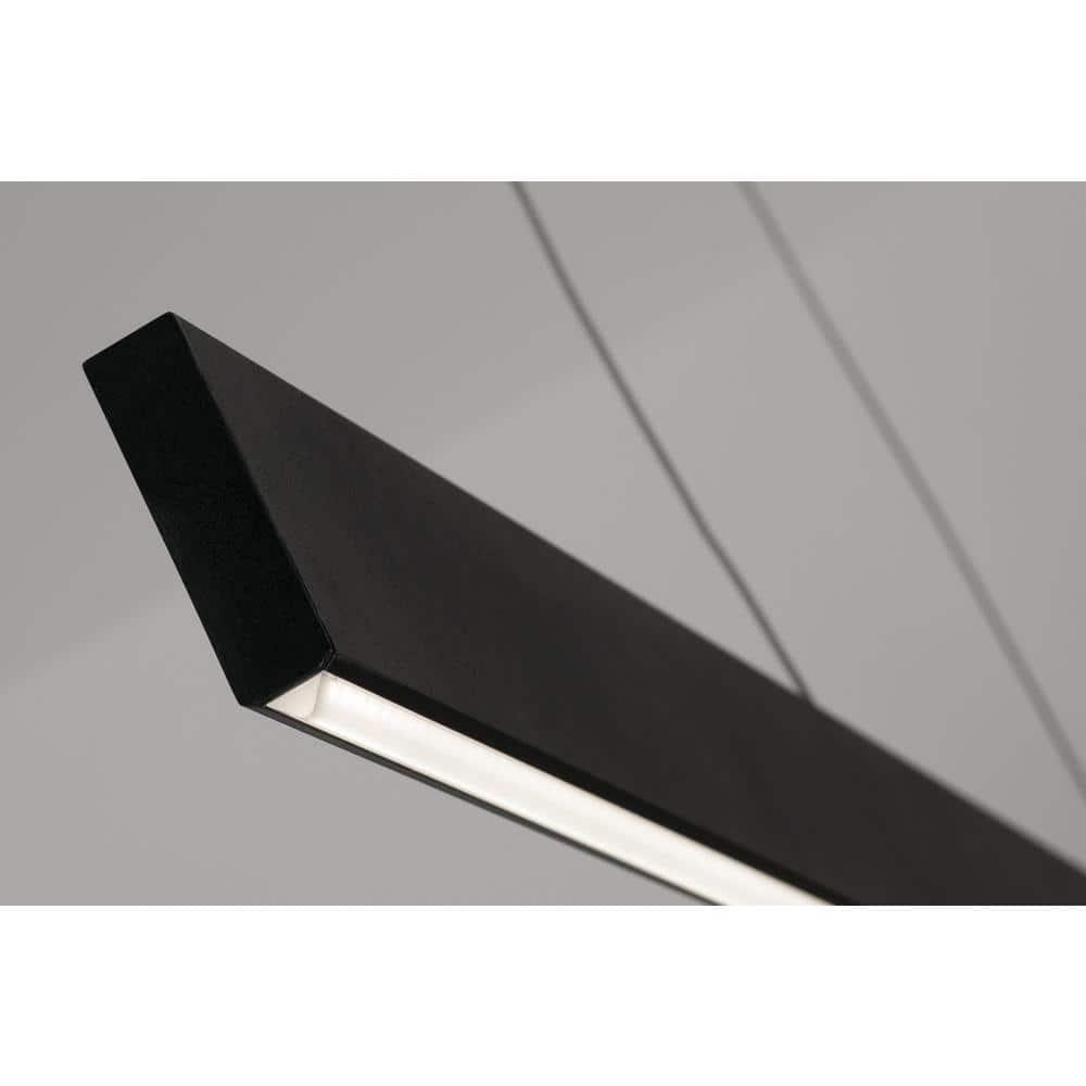 46" Black Aluminum Modern Linear LED Pendant Light