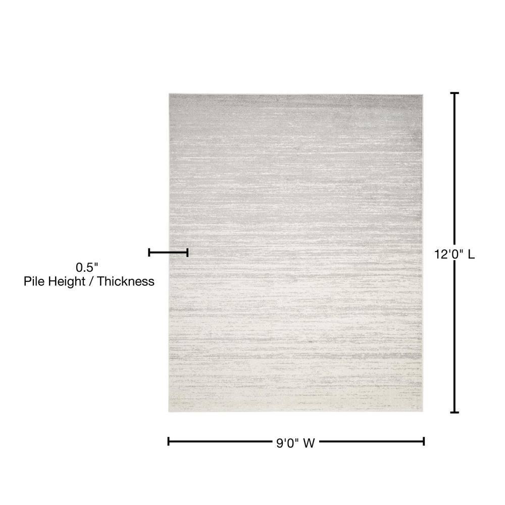 Adirondack ADR113 Machine Made Indoor Area Rug - Ivory/Silver - 9'x12' - Safavieh