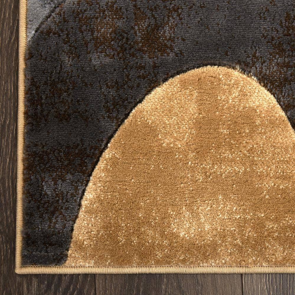 Home Dynamix Slade Contemporary Abstract Area Rug, Brown/Grey, 7'10"x10'6"
