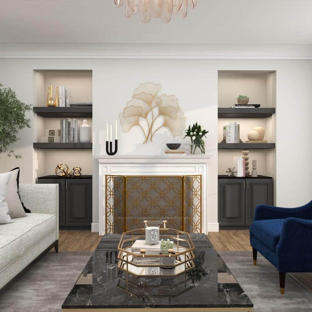 Floral Gold Metal Leaf Wall Décor, 36" X 33"