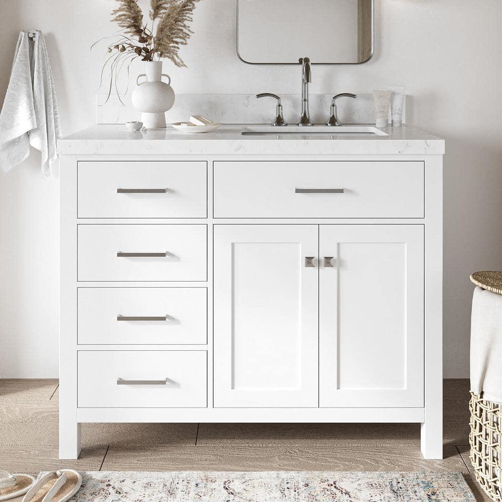 Ariel H036slcqrvo Bristol 36" Free Standing Single Basin Vanity Set - White