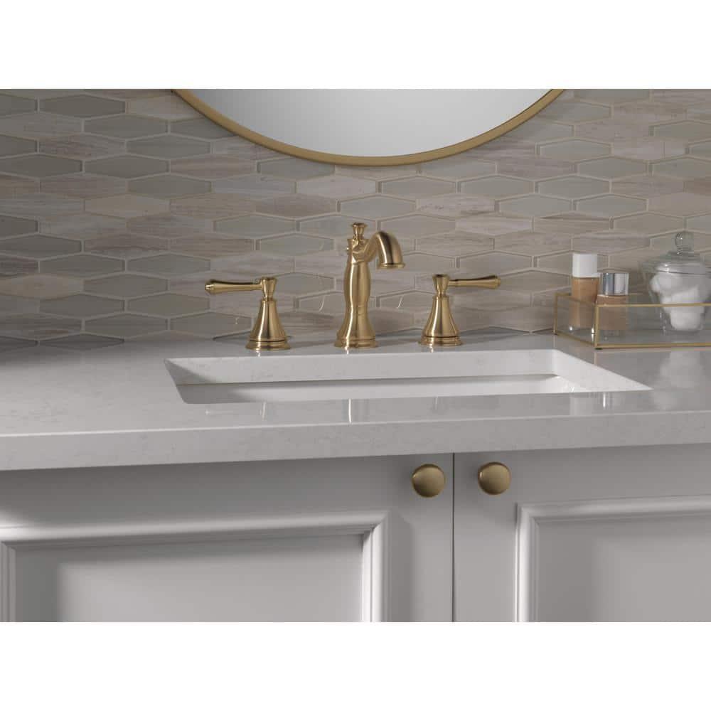 Cassidy Widespread Bathroom Faucet 3 Hole, 2-handle Bathroom Sink Faucet with Drain Assembly