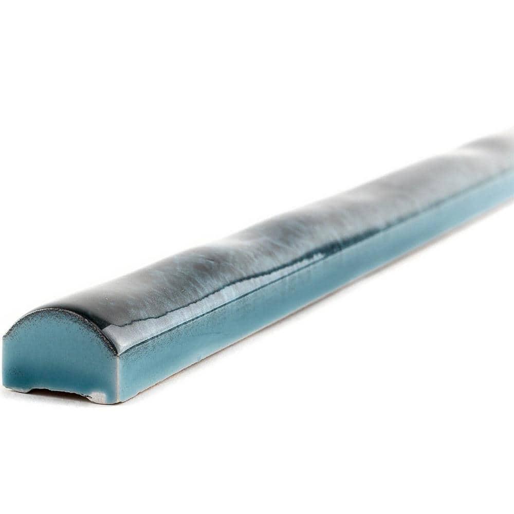 Chateau 12" x 0.75" Ceramic Pencil Liner Tile Trim in Blue