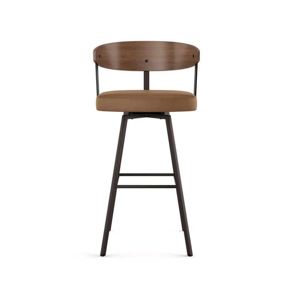 Amir Swivel Counter & Bar Stool with Wooden Back