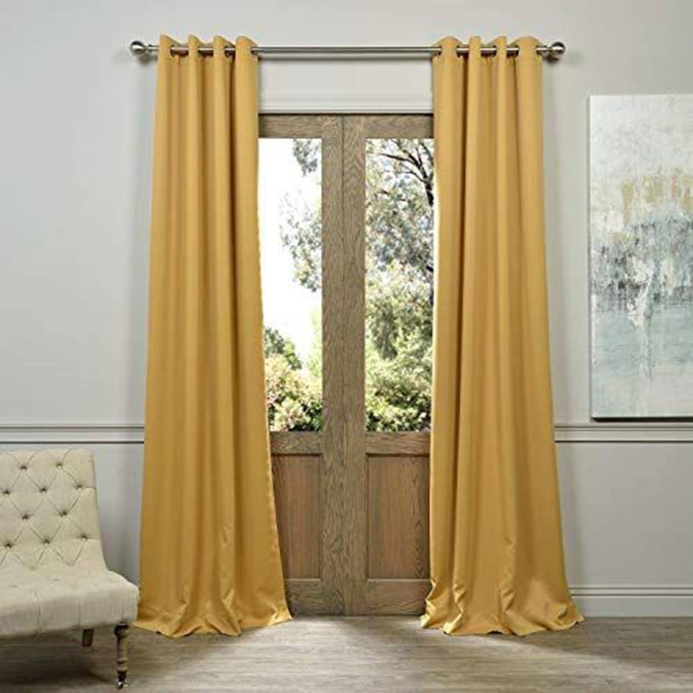 Marigold Grommet Blackout Room Darkening Curtain (1 Panel), Marigold, 50W X 96L