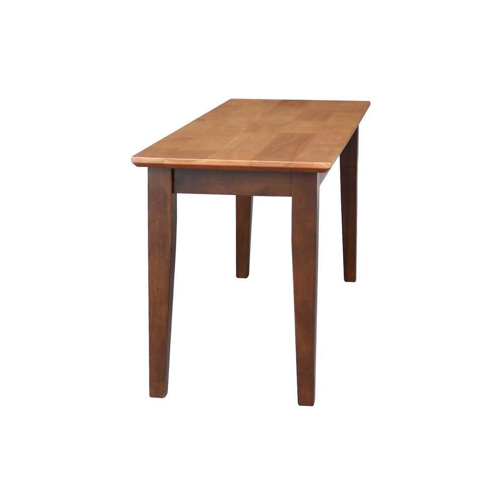 Brookshire Bench - Cinnamon/Espresso - International Concepts: Hardwood Frame, 400lb Capacity, Two-Tone Finish