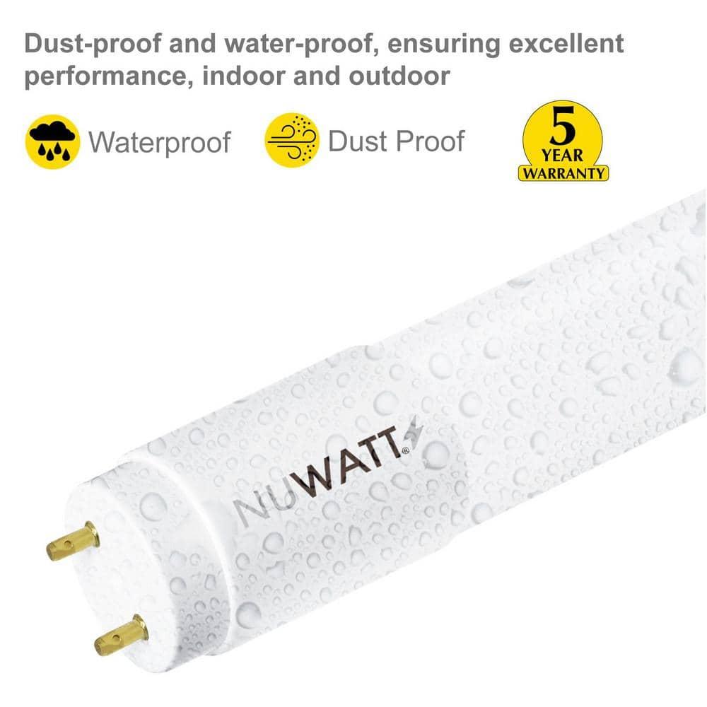 NuWatt 4FT T8 LED Tube Lights A&B Hybrid 3000K warm White, 18W Plug & Play or Ballast Bypass,G5 30PK