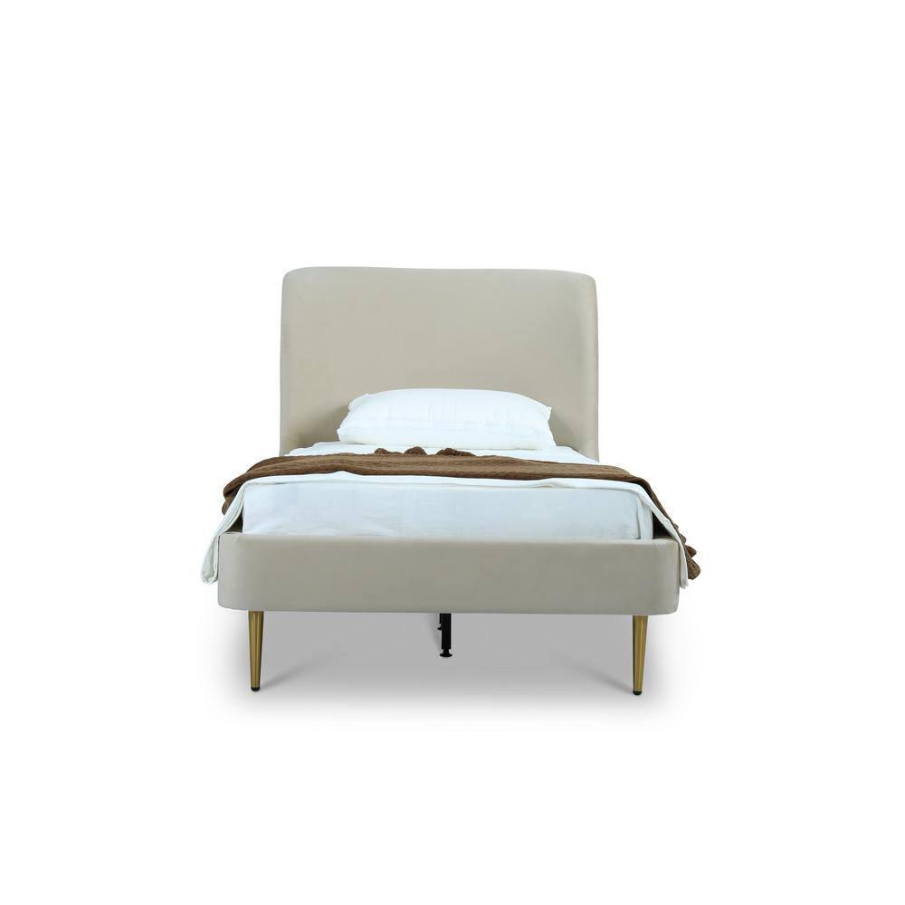 Twin Heather Velvet Upholstered Bed - Manhattan Comfort