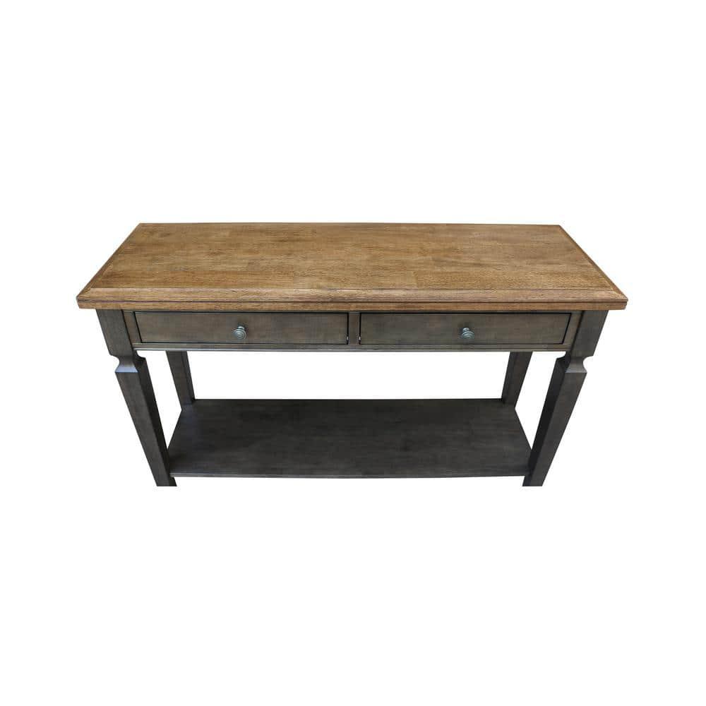 Vista Solid Wood Console/Sofa Table in Hickory/Washed Coal