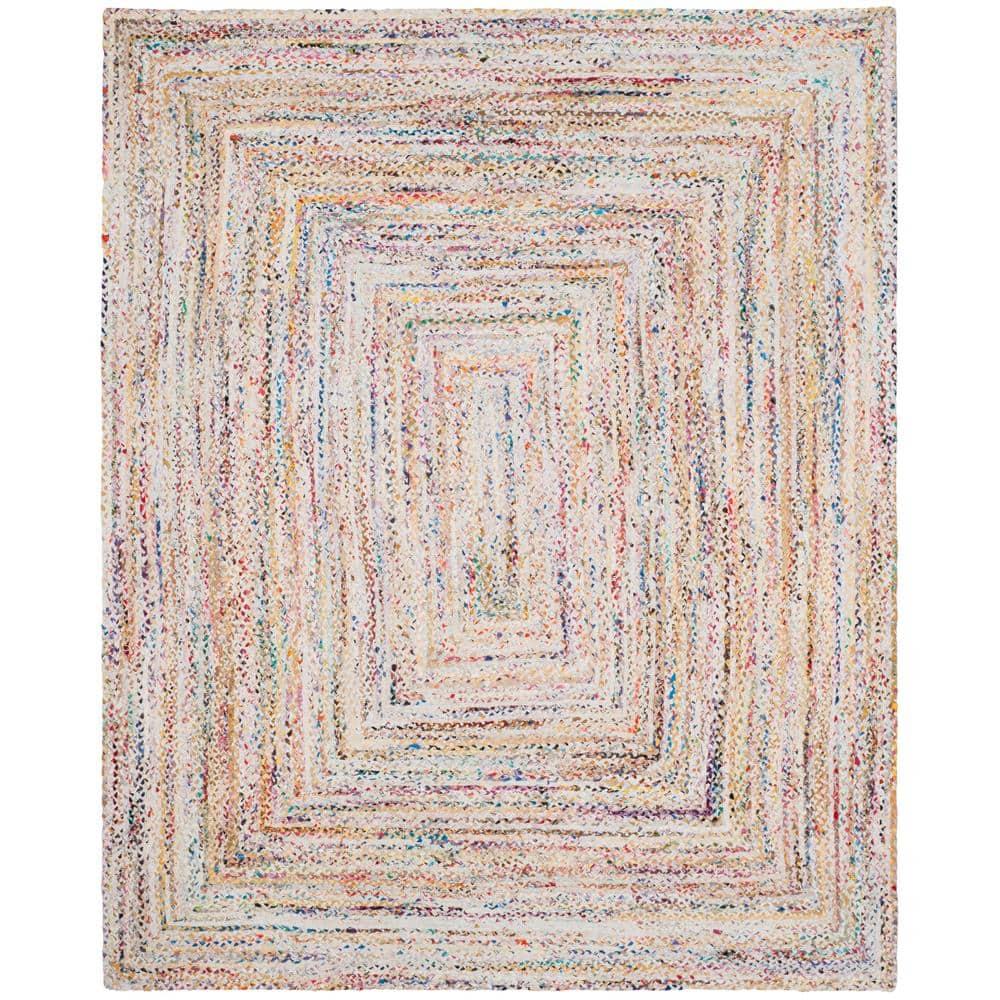 Braided BRD210 Hand Woven Area Rug - Ivory/Multi - 10'x14' - Safavieh.