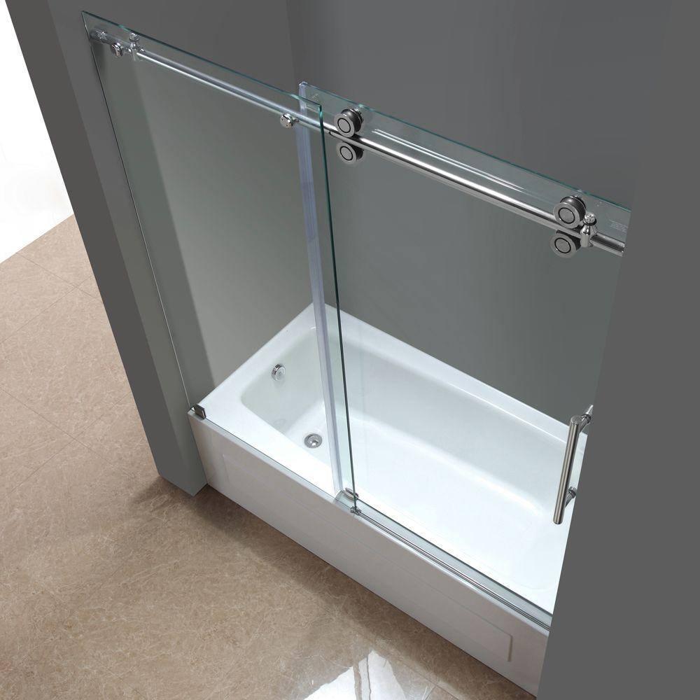 Aston TDR978-CH-60-10 Langham 60" H Single Sliding Frameless Tub Door