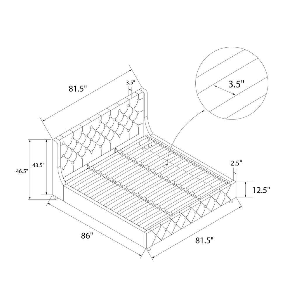 CosmoLiving by Cosmopolitan Mercer Tufted Upholstered Platform Bed