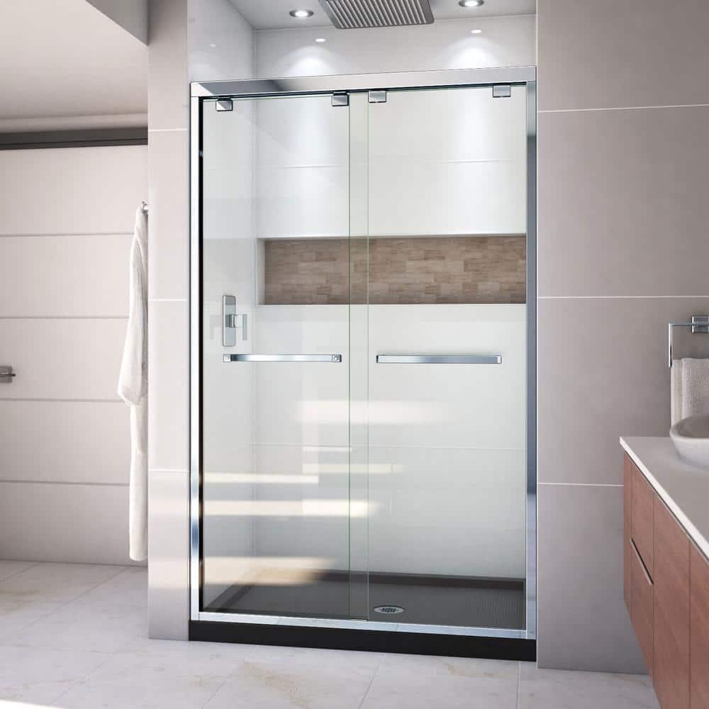 Encore 78.75" H Semi-frameless Sliding Shower Enclosure