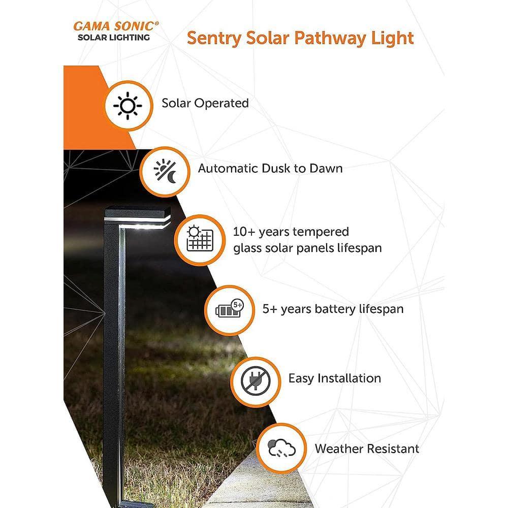 Sentry Modern 60 Lumens Solar Outdoor LED Landscape Pathway Light - 2 Pack