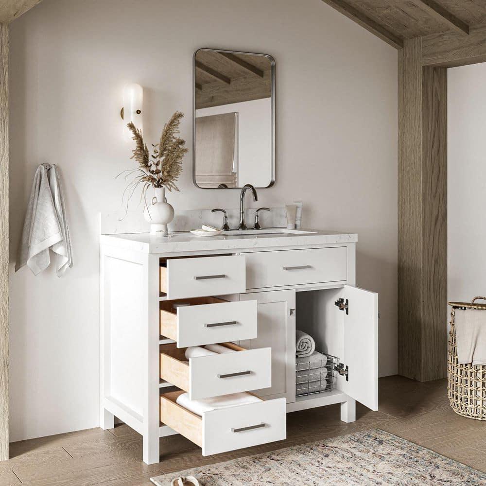 Ariel H036slcqrvo Bristol 36" Free Standing Single Basin Vanity Set - White