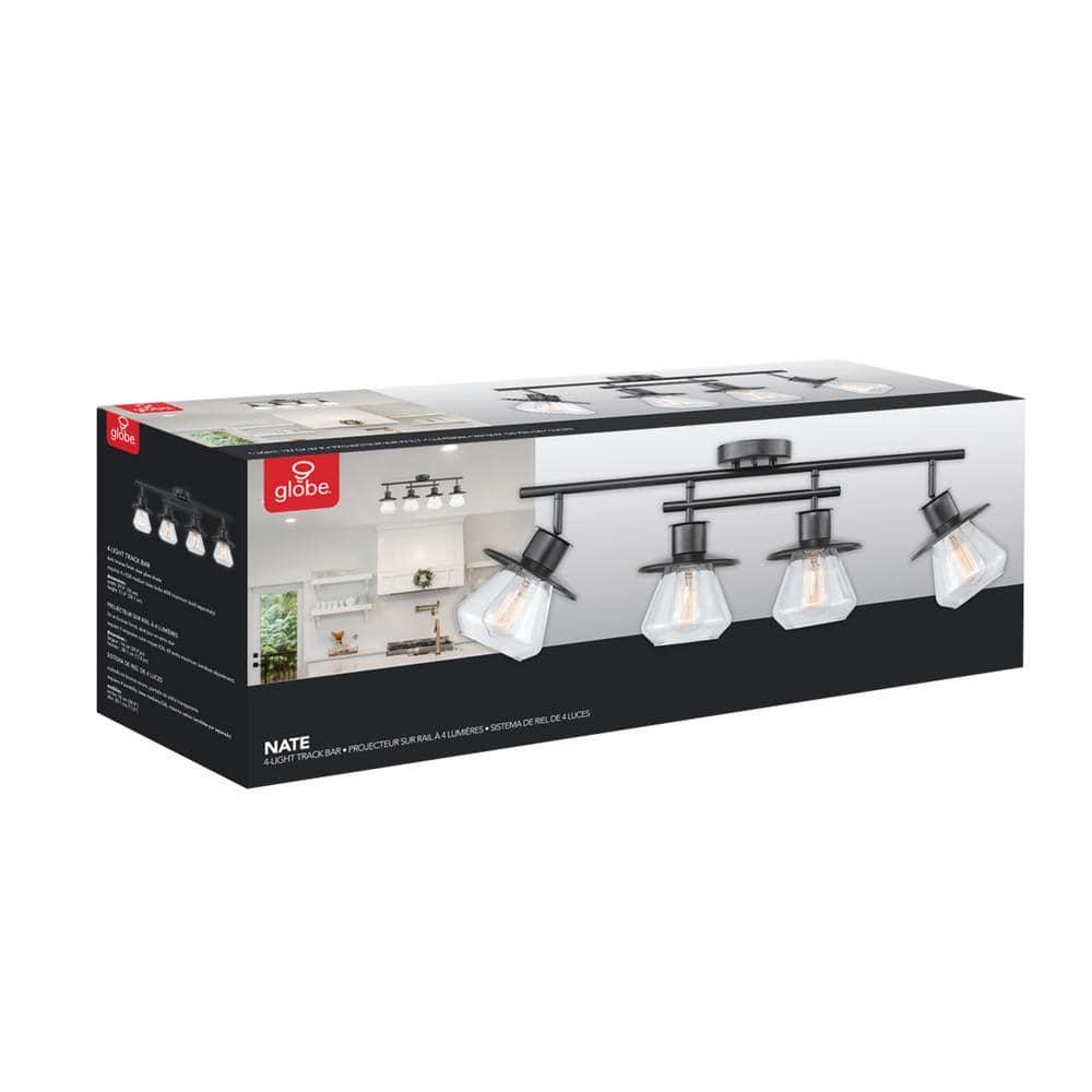 Globe Electric Nate 4-Light Dark Bronze Track Lighting Kit, 59530